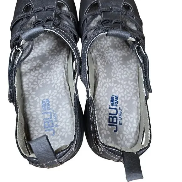 NWOT JBU Womens Juliet SlipOn Casual Memory Foam Gray Shoes Sandals Strappy Sz 8 - Picture 6 of 9